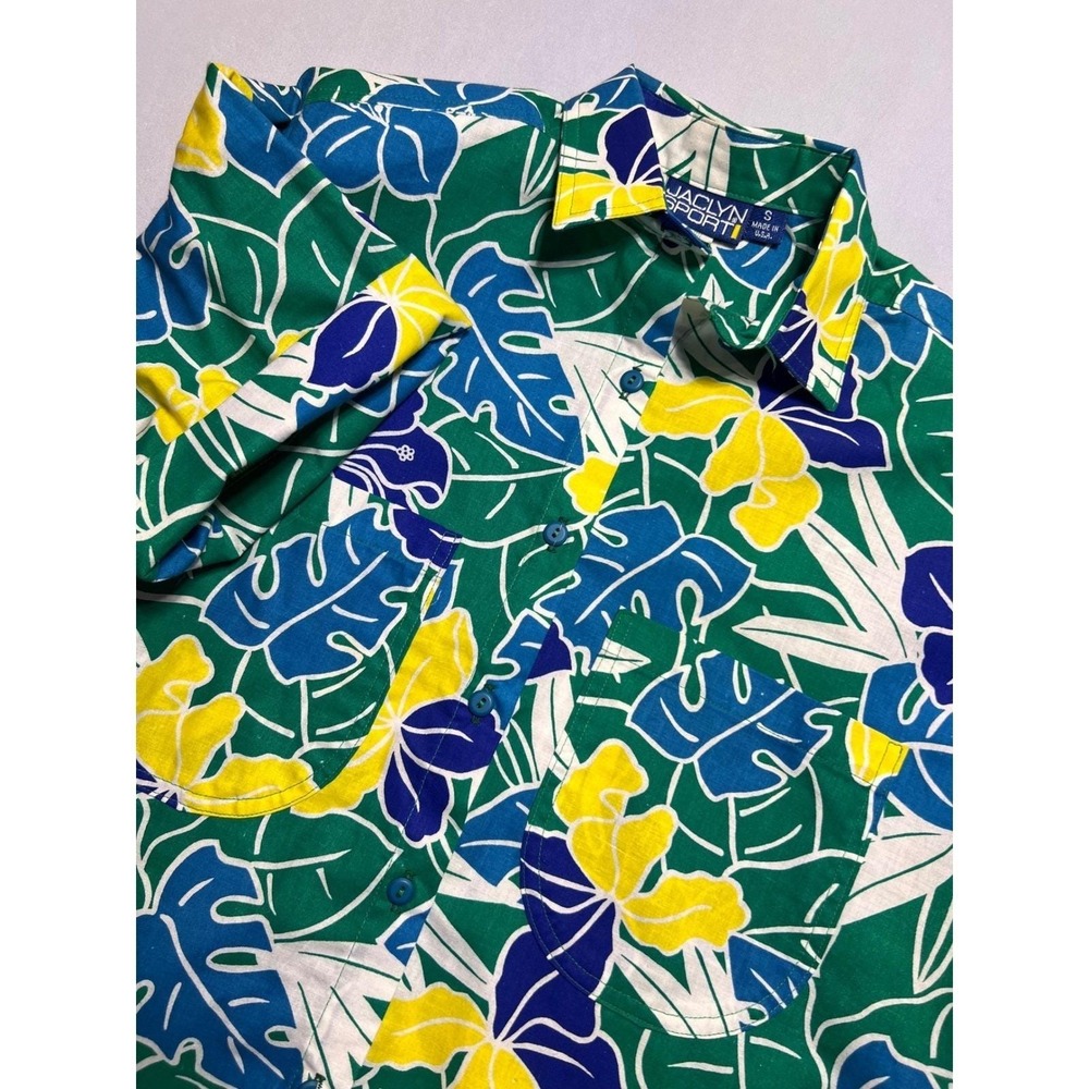 Vintage Jaclyn Sport Womens Tropical Button-Up Shirt | Size Small | Vaca Summer